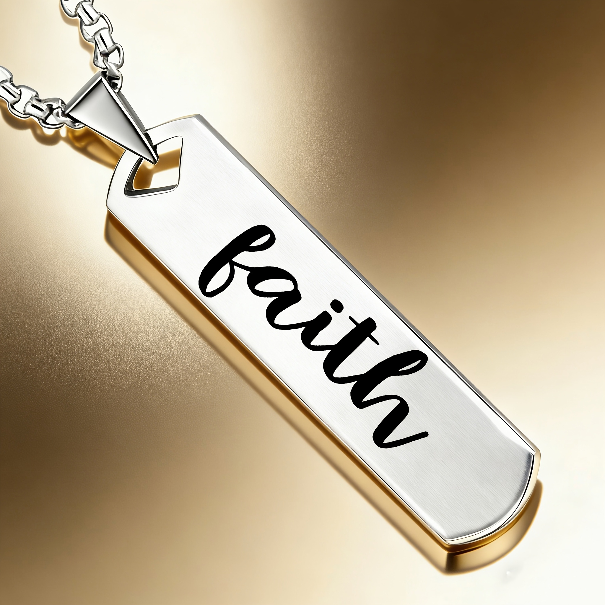 Women's "Faith" Pendant Necklace, Symbolizing Belief